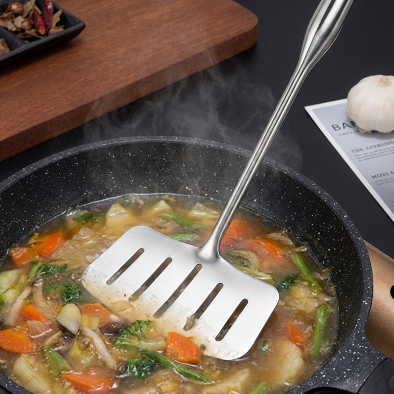 Stainless steel wok spatula