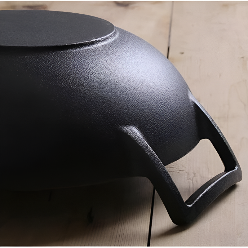 Fulan traditional cast iron wok with two handles for induction and stovetop cooking