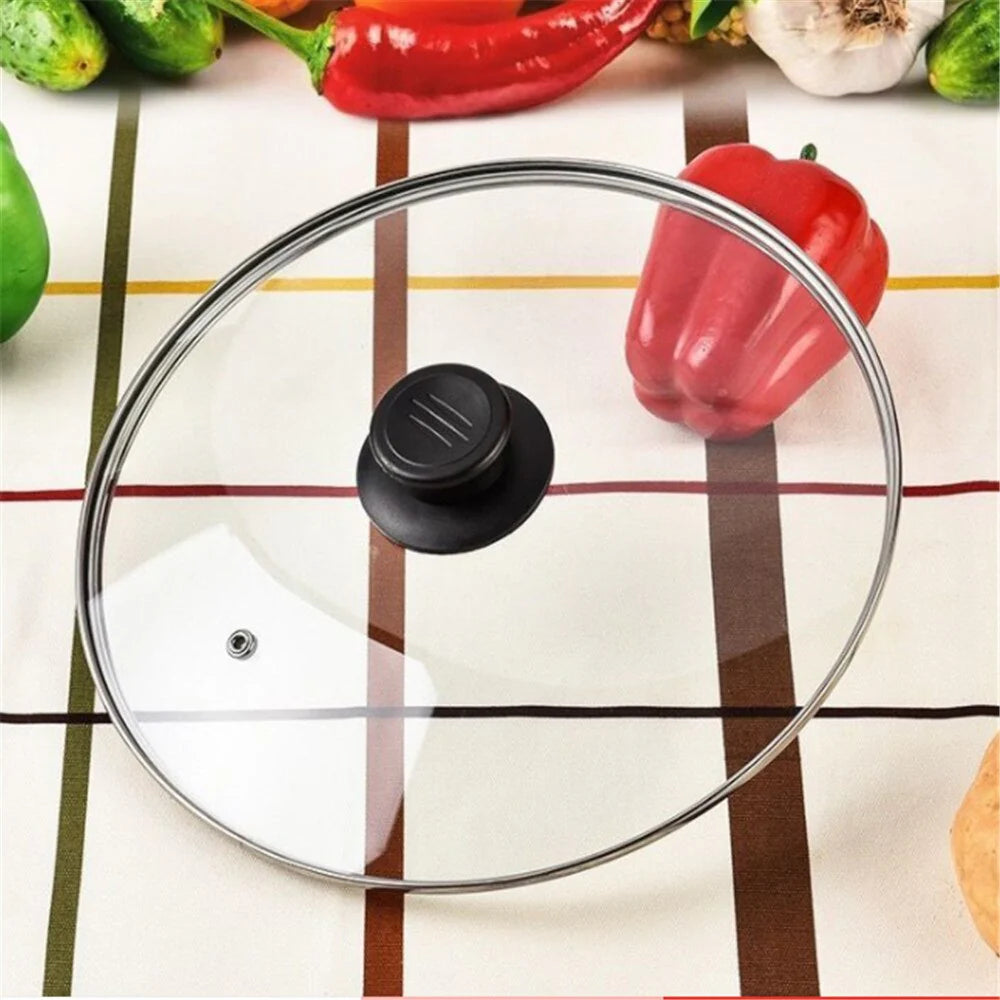 Nanji glass wok lid with stainless steel rim and steam vent