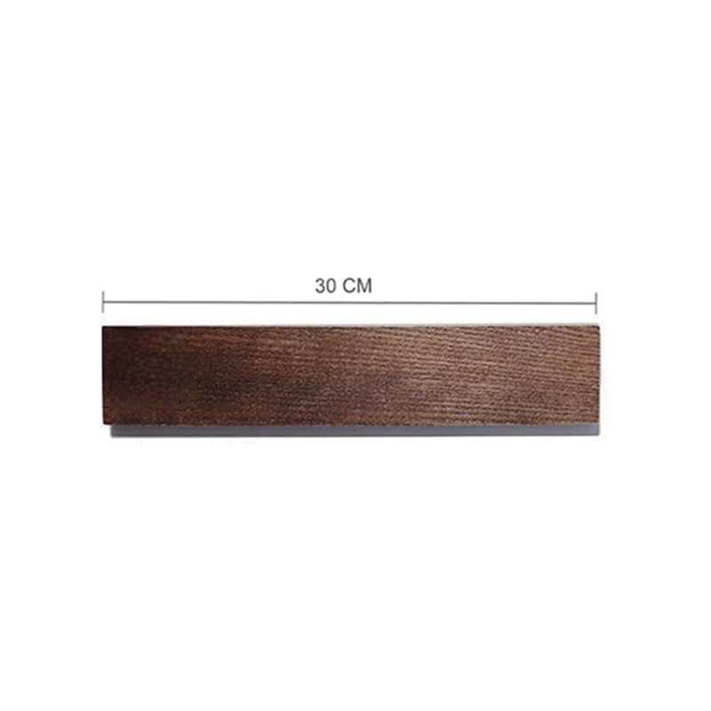 Ginka wall-mounted wooden magnetic knife holder with knives attached