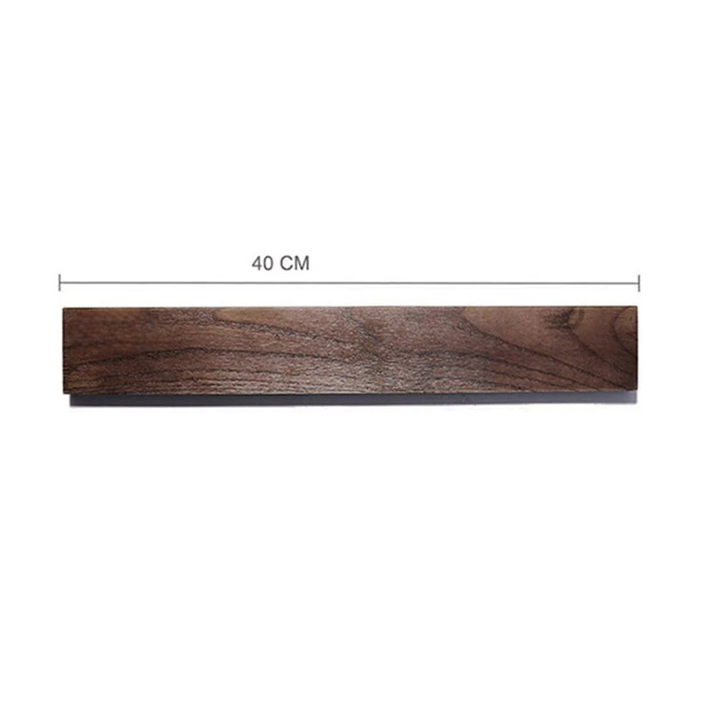 Ginka wall-mounted wooden magnetic knife holder with knives attached