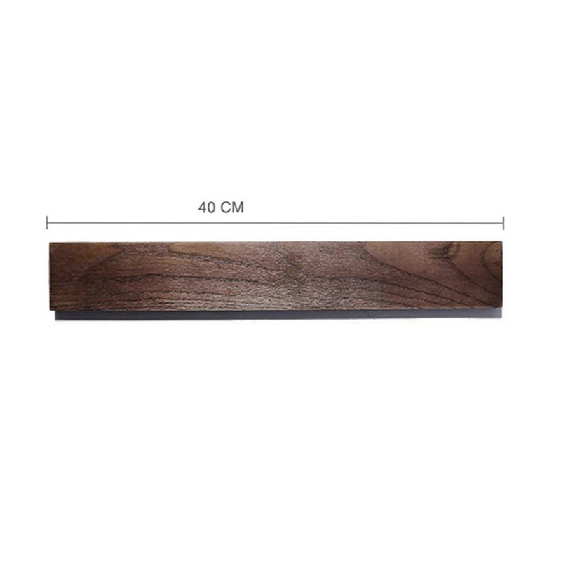 Ginka wall-mounted wooden magnetic knife holder with knives attached