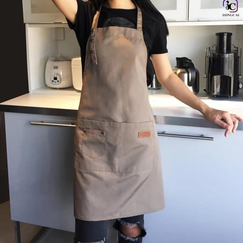 Soka Japanese-style cotton kitchen apron in black