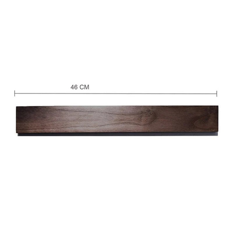 Ginka wall-mounted wooden magnetic knife holder with knives attached