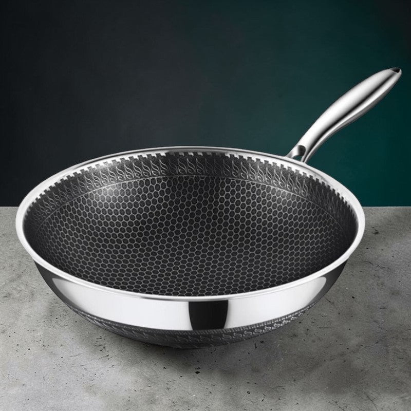 410 Stainless Steel Non-Stick Wok