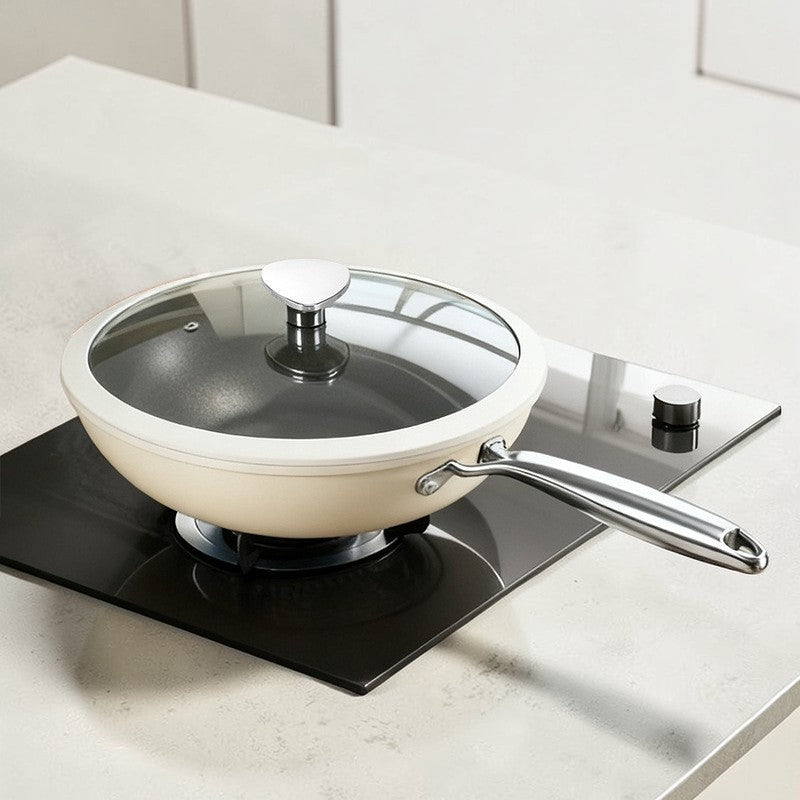 White induction wok