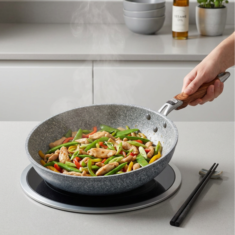 High-temperature ceramic wok