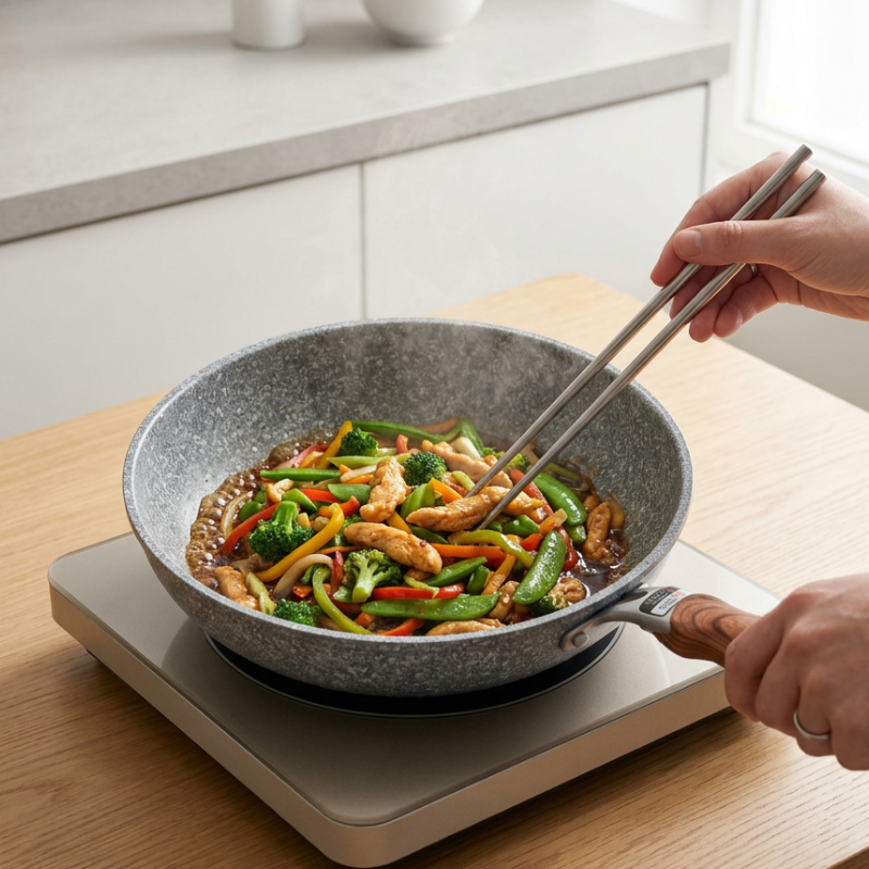 High-temperature ceramic wok