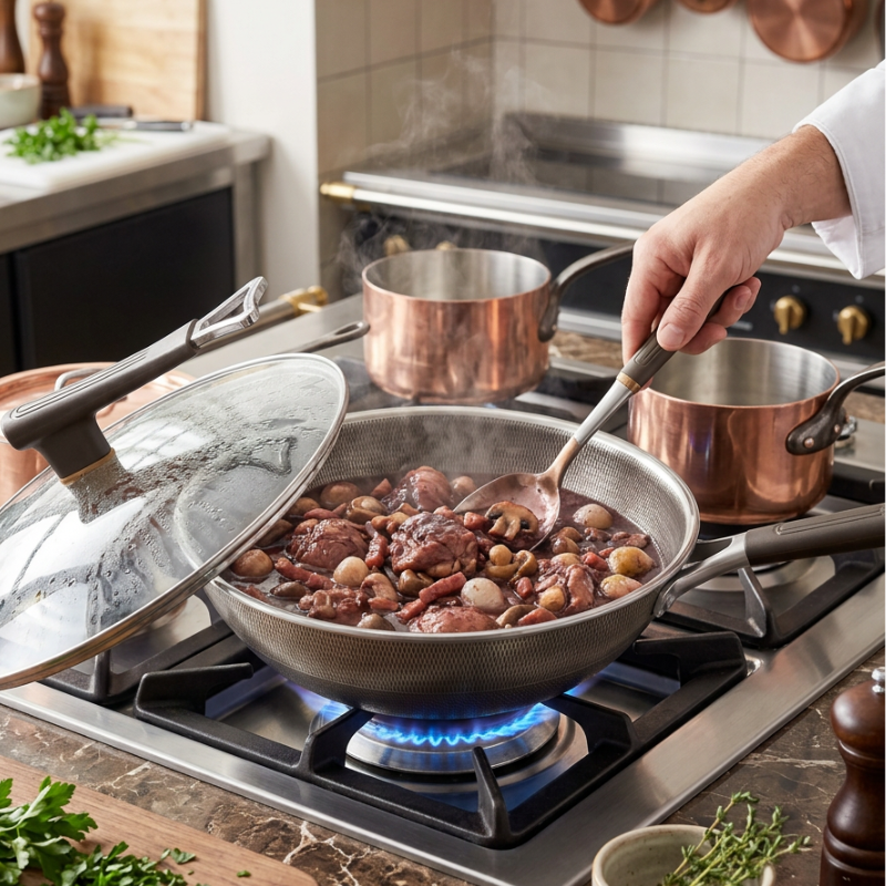 Non-stick titanium induction wok