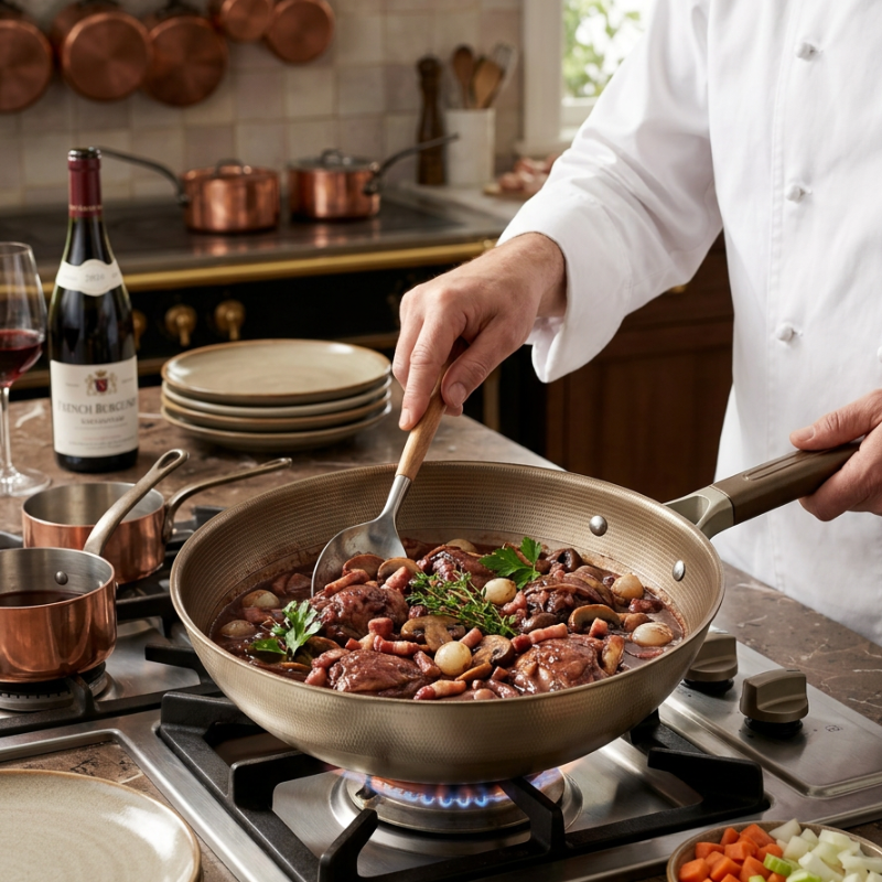 Non-stick titanium induction wok