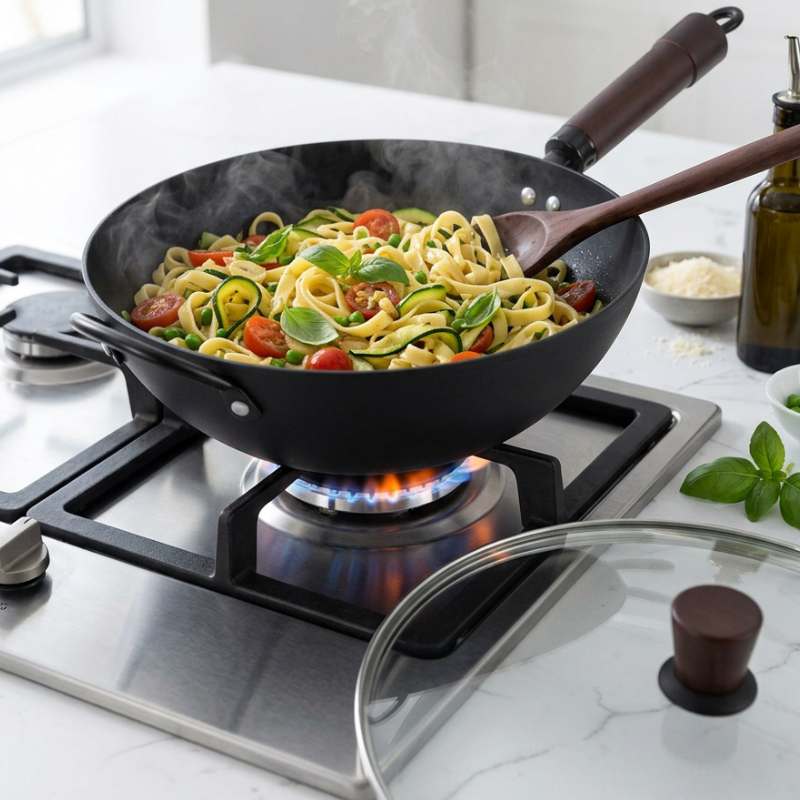 Non-coated induction wok