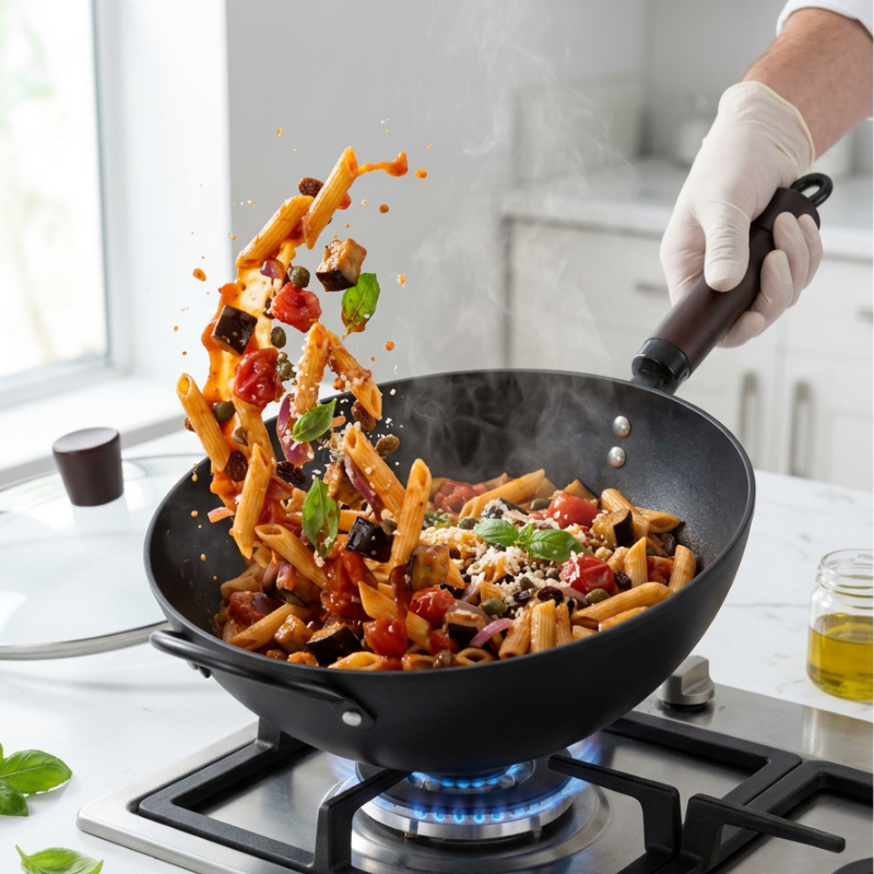 Non-coated induction wok