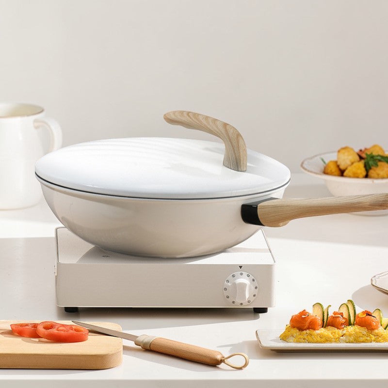White ceramic wok