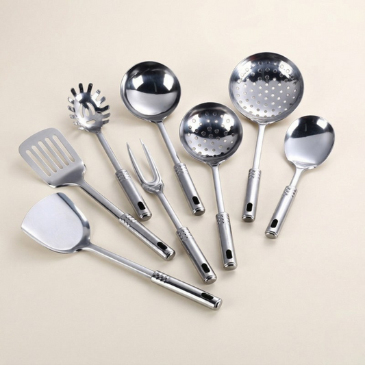 Stainless steel wok utensil set