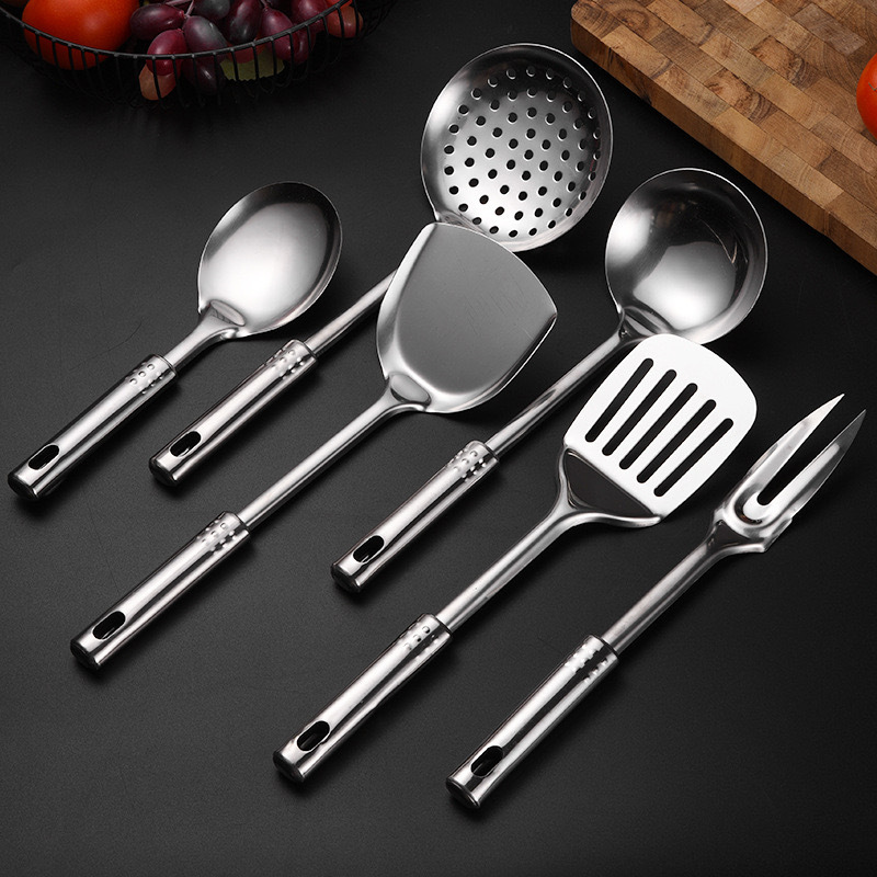 Stainless steel wok utensil set