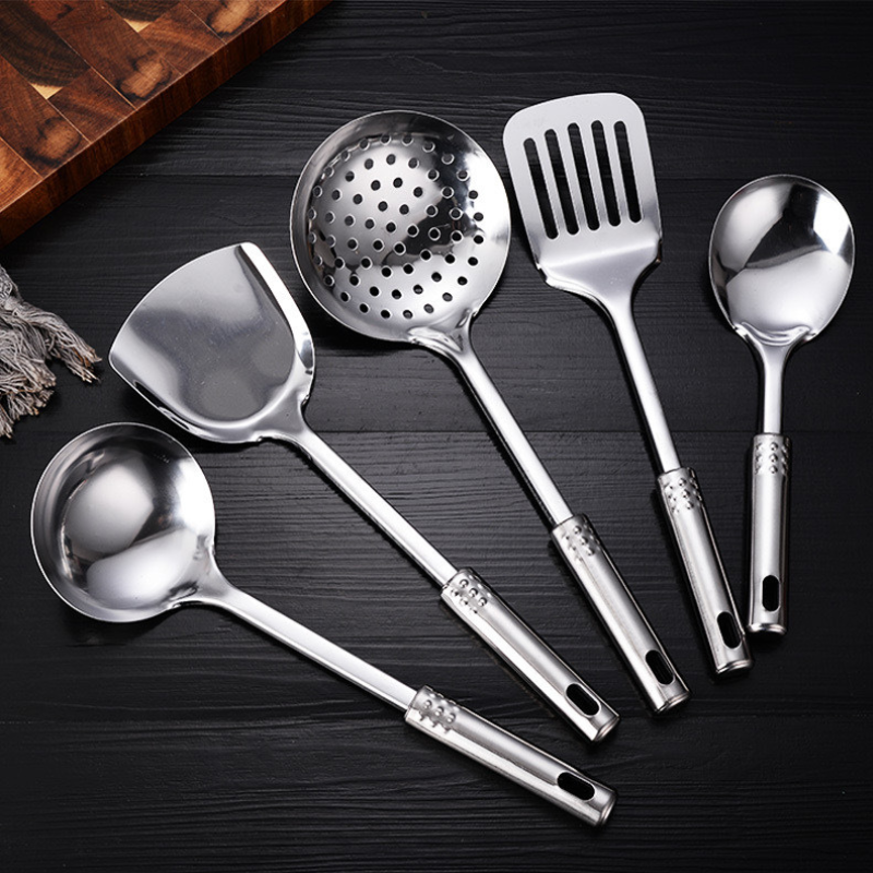 Stainless steel wok utensil set