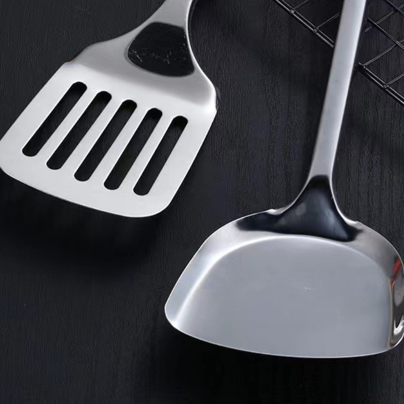 Stainless steel wok utensil set