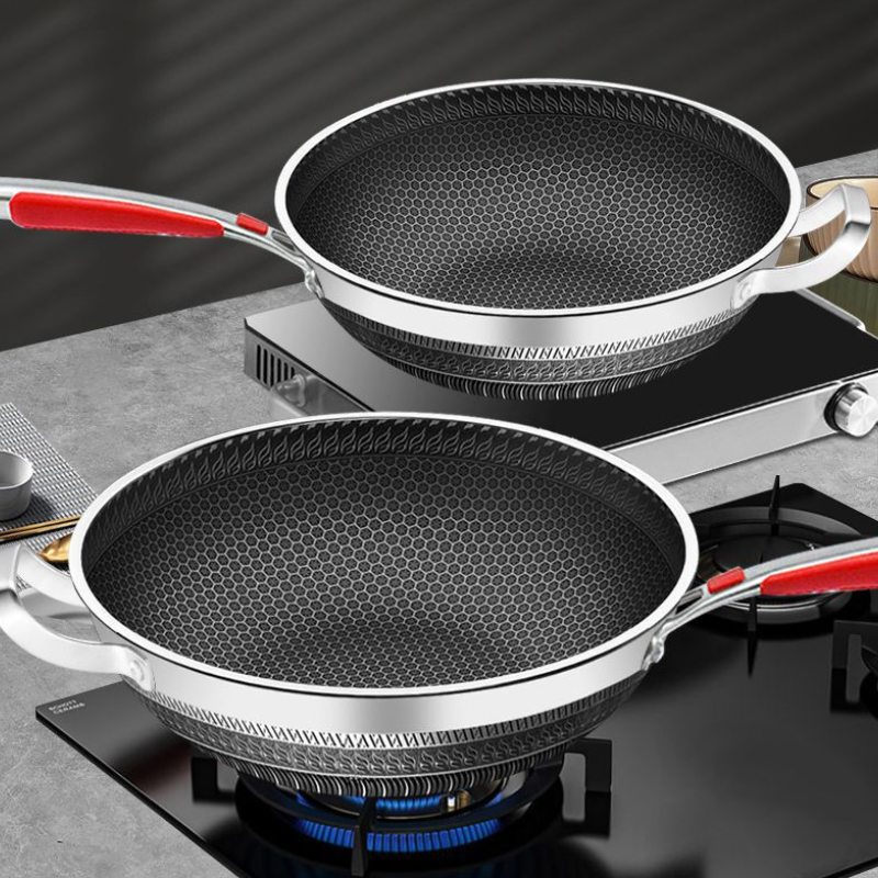 410 Stainless Steel Non-Stick Wok