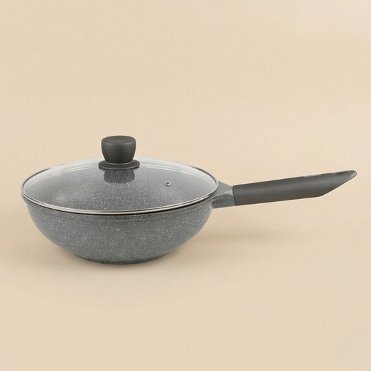 Grey non-stick wok