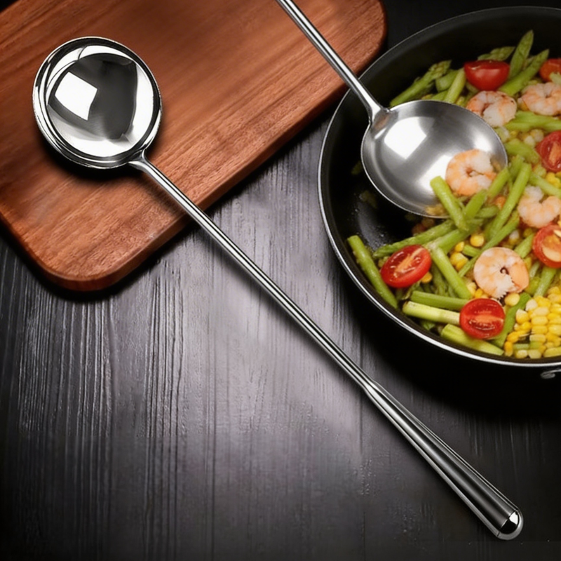 Long-handled wok ladle
