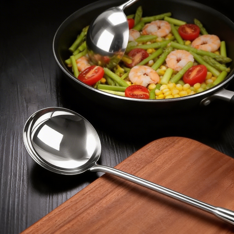 Long-handled wok ladle