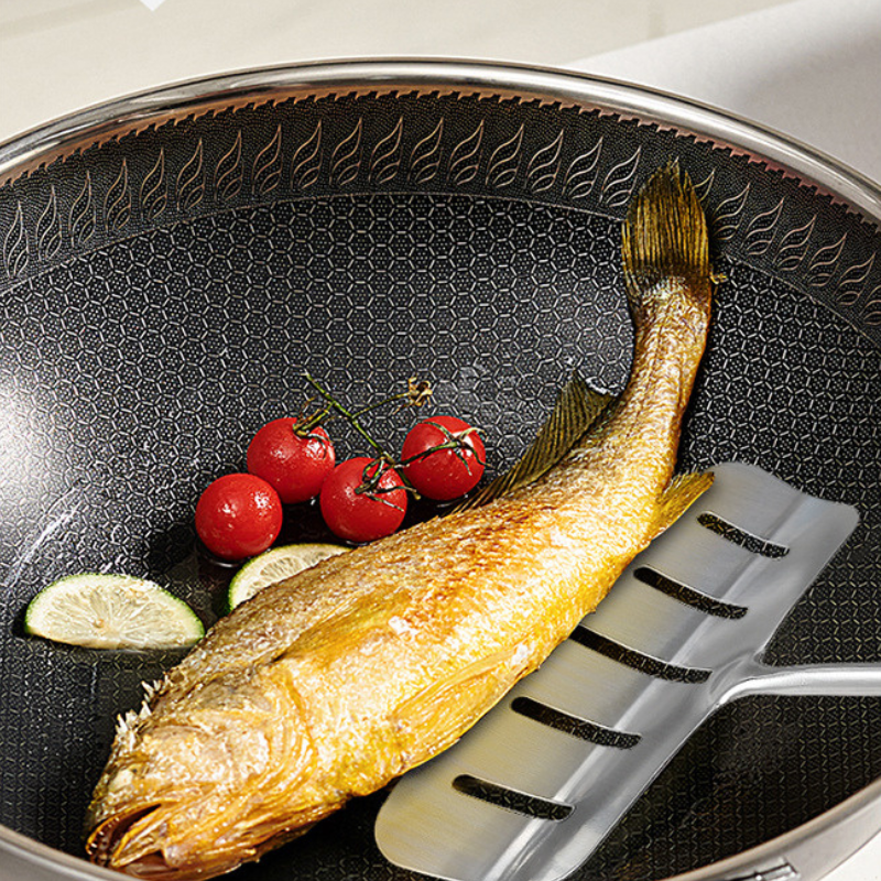 Stainless steel wok spatula