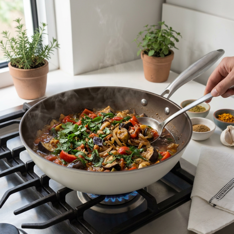 White induction wok