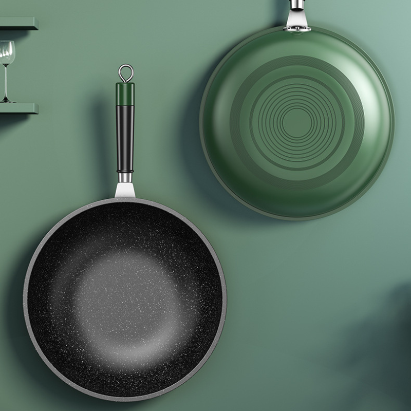 Dark green wok