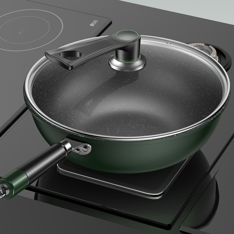 Dark green wok