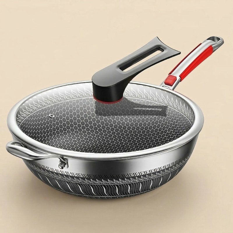 410 Stainless Steel Non-Stick Wok