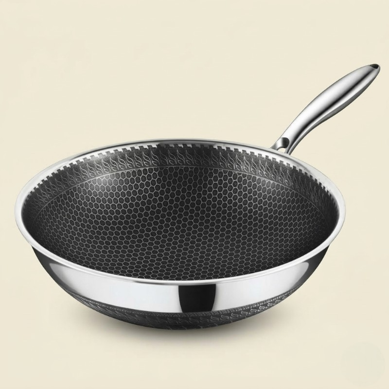 410 Stainless Steel Non-Stick Wok