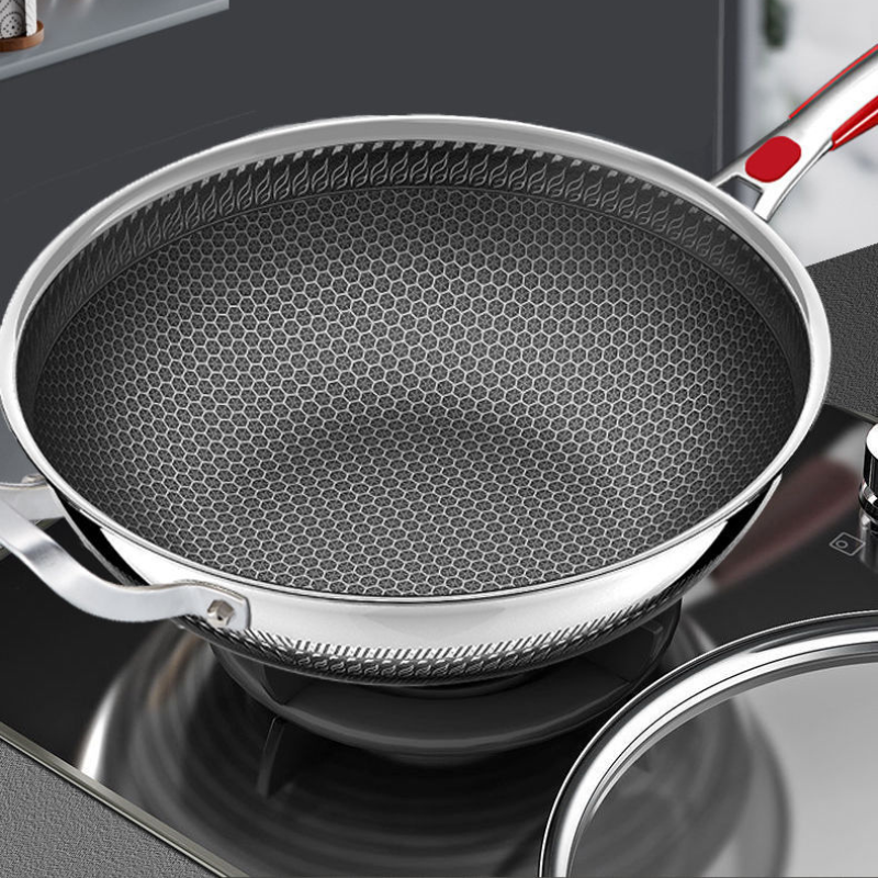 410 Stainless Steel Non-Stick Wok