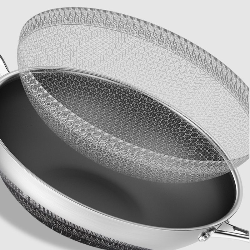 410 Stainless Steel Non-Stick Wok