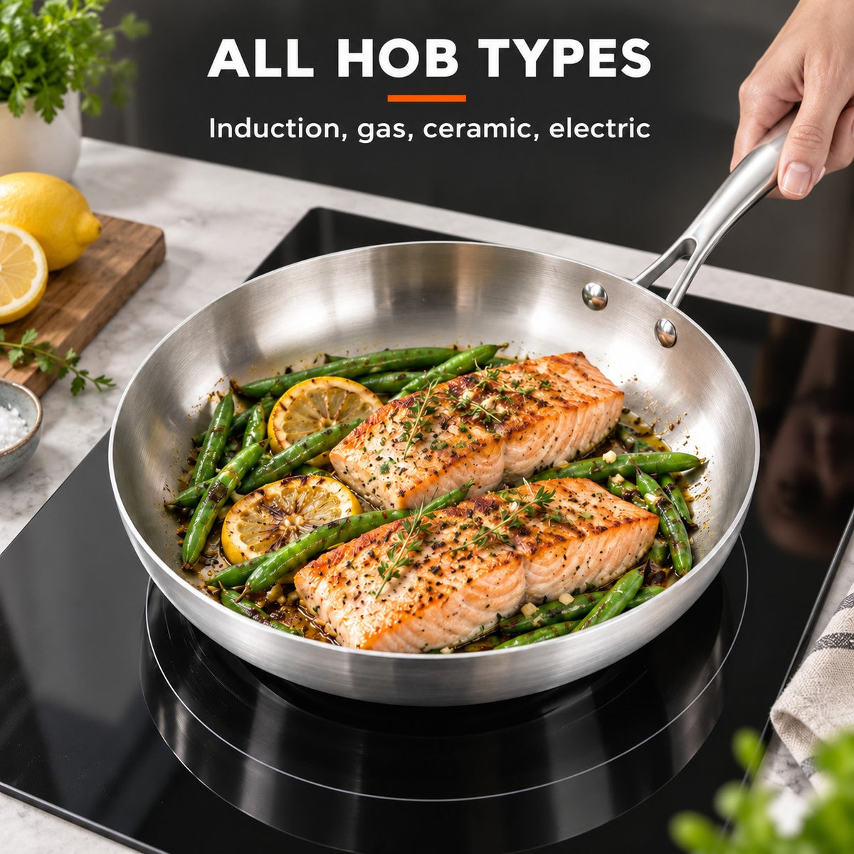The Shari Induction Wok, ALL HOB TYPES: Induction, gas, ceramic, electric
