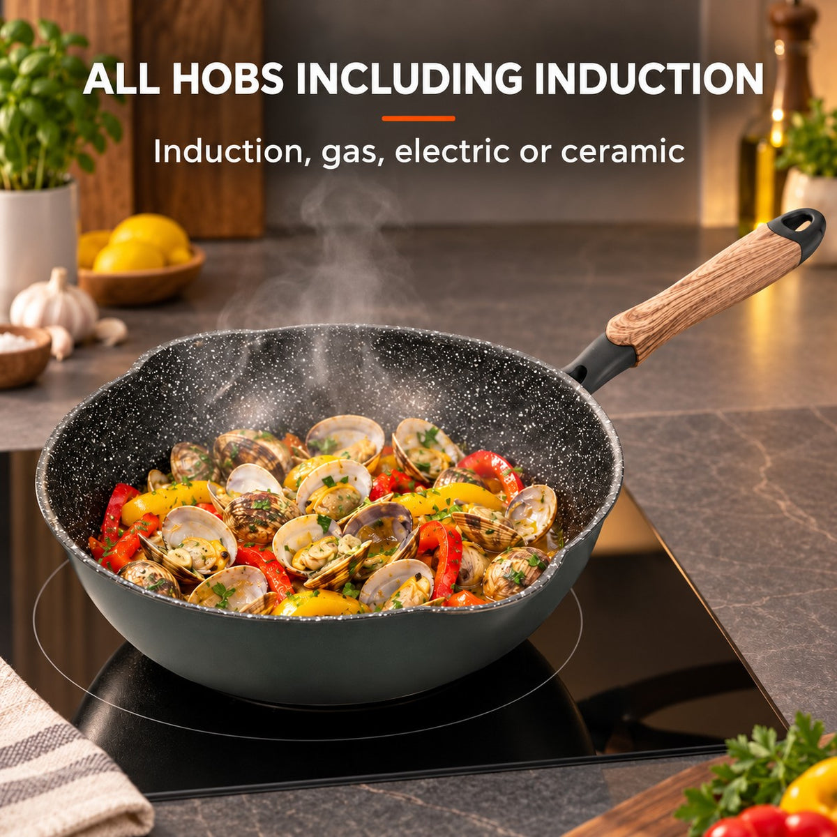 The Tsurugi Ceramic Wok, ALL HOBS INCLUDING INDUCTION: Induction, gas, electric or ceramic