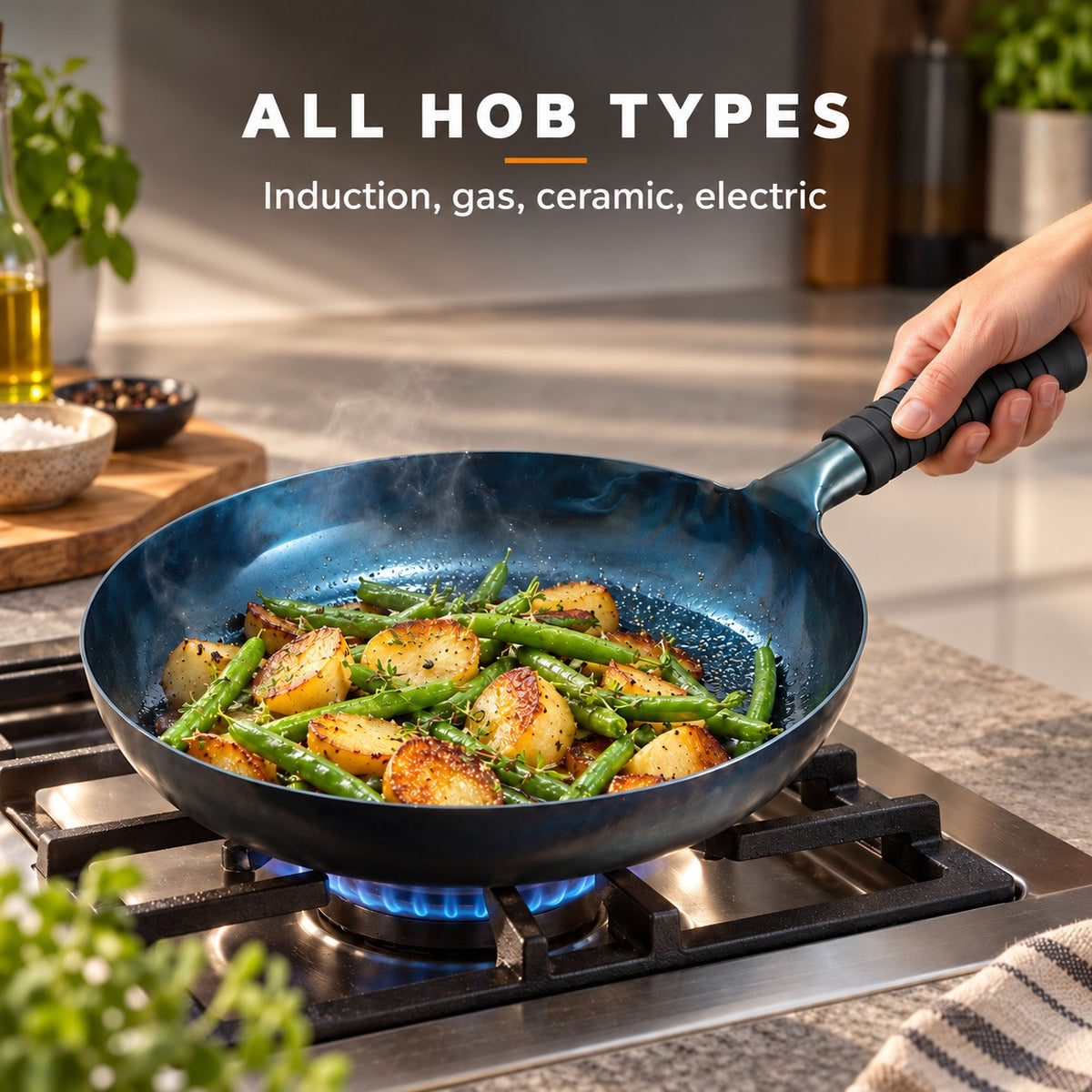 The Soraki Induction Wok, ALL HOB TYPES: Induction, gas, ceramic, electric