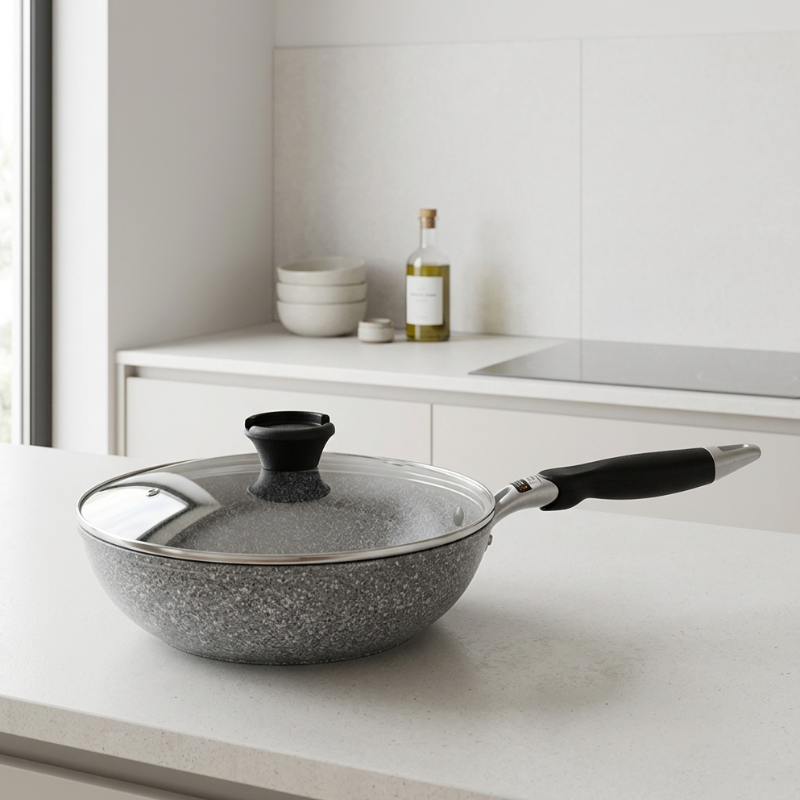A stone effect that cooks with a drop of oil Image