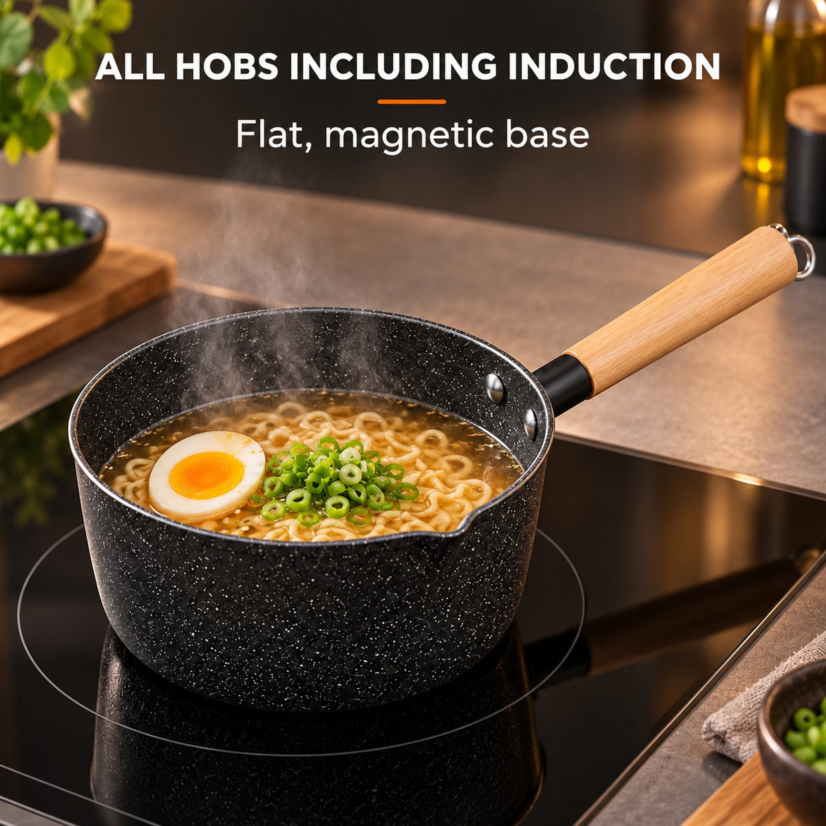 Le Yuki – Small wok saucepan for induction, ALL HOBS INCLUDING INDUCTION: Flat, magnetic base