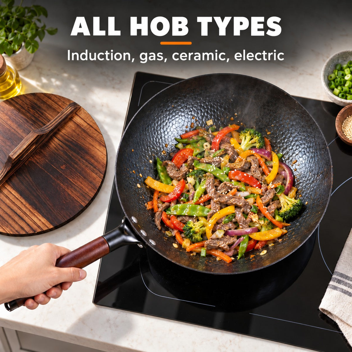 The Shirane Japanese Wok, ALL HOB TYPES: Induction, gas, ceramic, electric