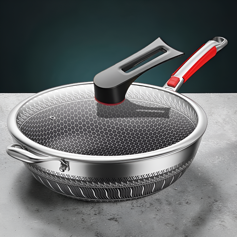 410 Stainless Steel Non-Stick Wok