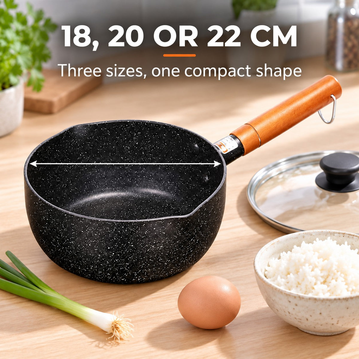 The Kawo Small Wok, 18, 20 OR 22 CM: Three sizes, one compact shape