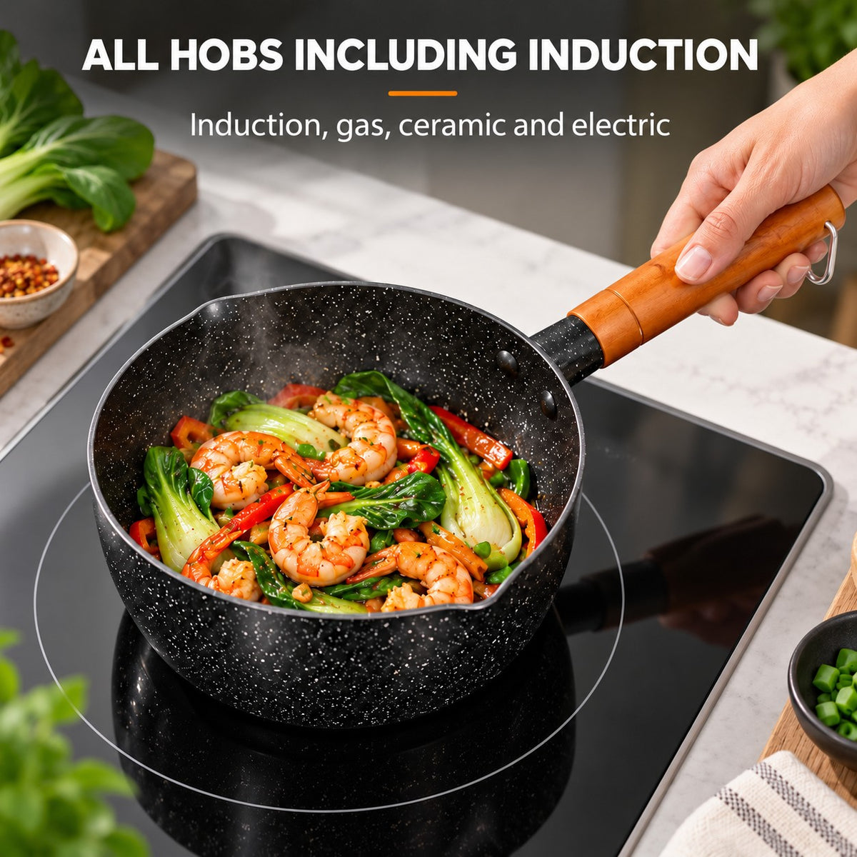 The Kawo Small Wok, ALL HOBS INCLUDING INDUCTION: Induction, gas, ceramic and electric