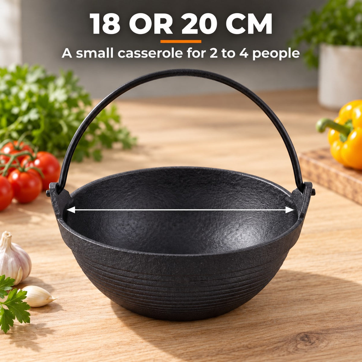 The Barbecue Wok, 18 OR 20 CM: A small casserole for 2 to 4 people