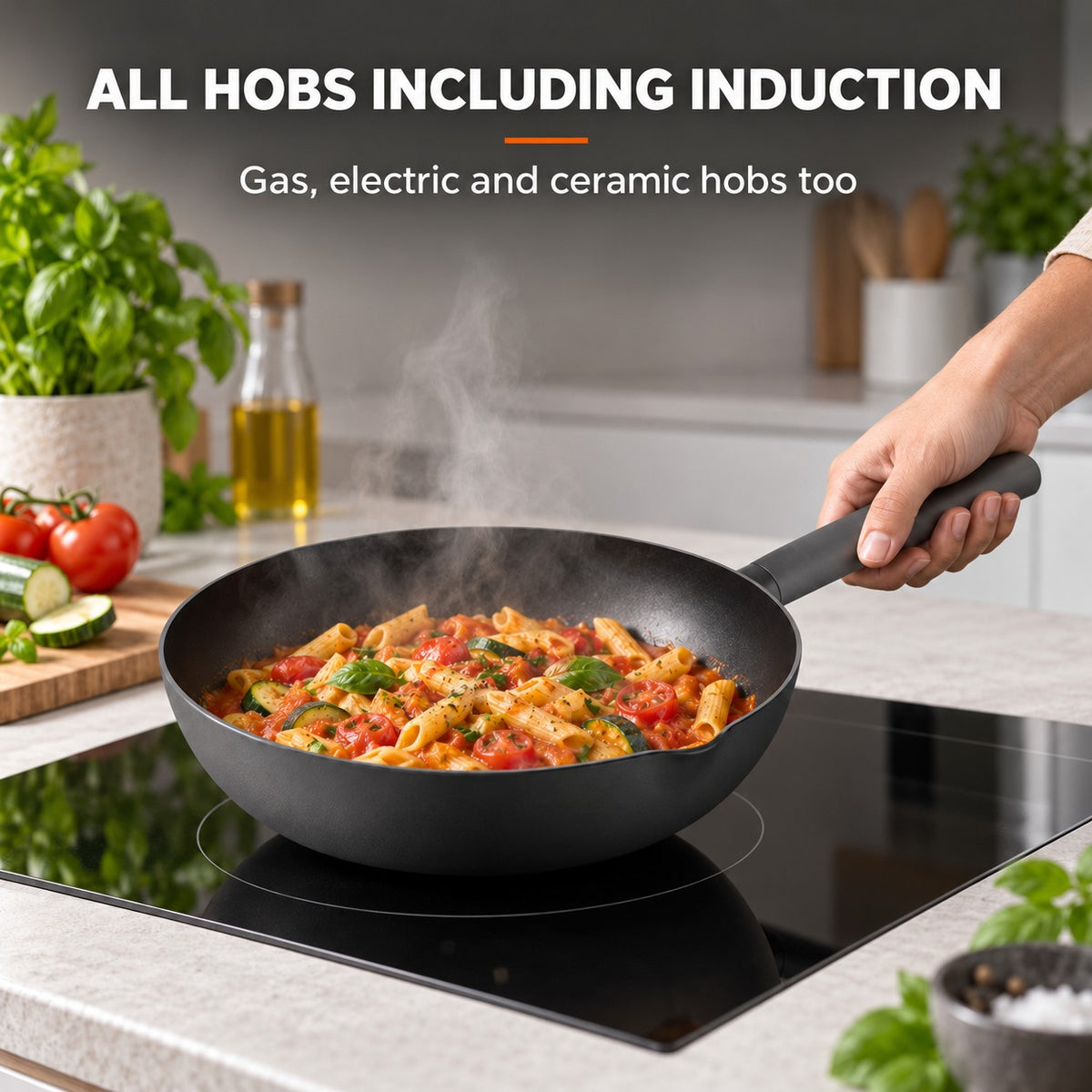The Caska Induction Wok, ALL HOBS INCLUDING INDUCTION: Gas, electric and ceramic hobs too