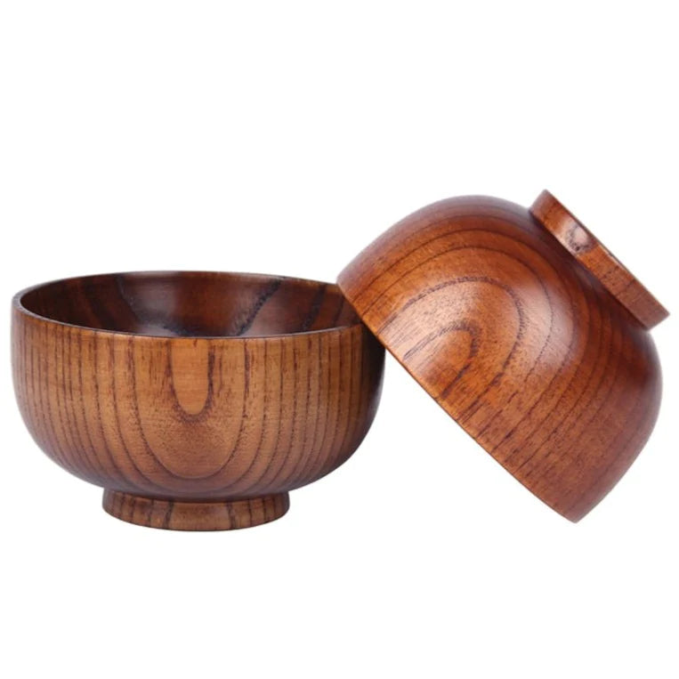Handcrafted Japanese Biwi wooden bowl with traditional design
