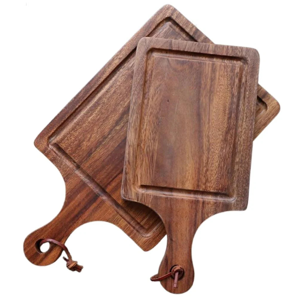 Moka mahogany wood cutting board with juice groove