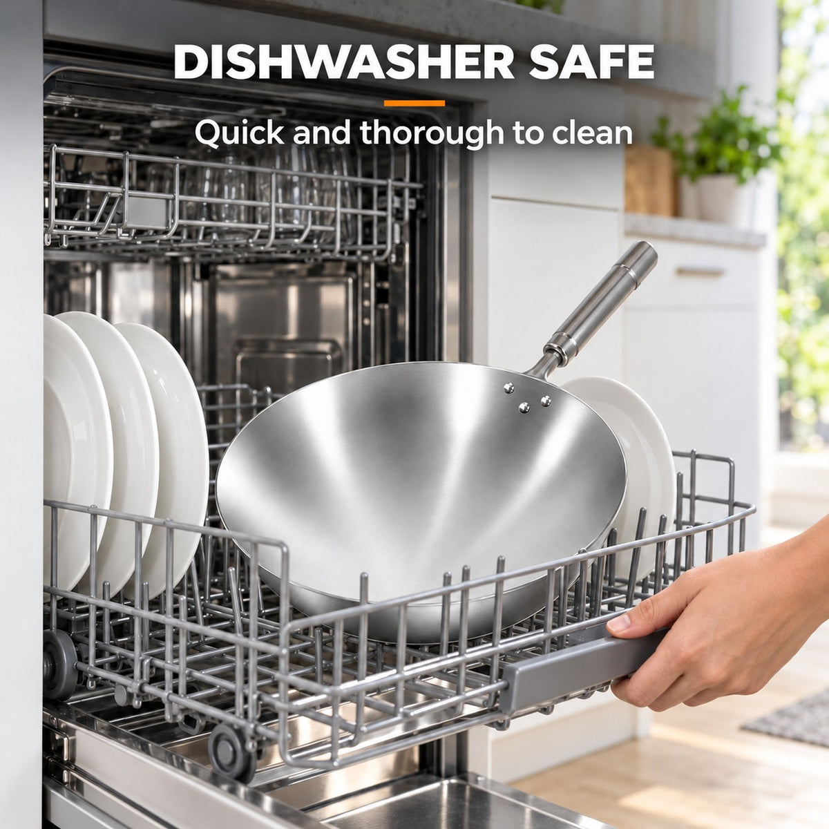 The Pankaji Universal Stainless Wok, DISHWASHER SAFE: Quick and thorough to clean