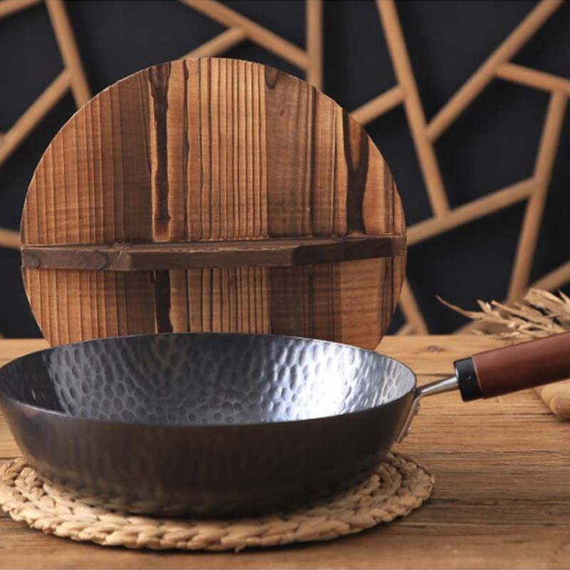 A solid wooden lid for steaming Image
