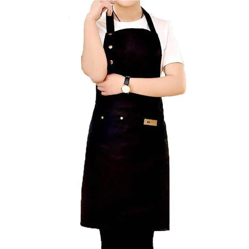 Soka Japanese-style cotton kitchen apron in black