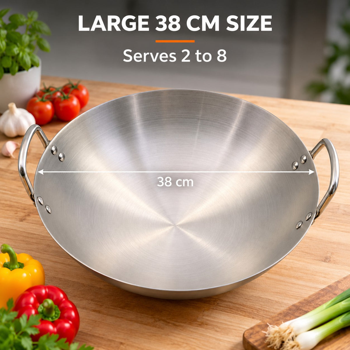 The Yakushi Wok Family Size, LARGE 38 CM SIZE: Serves 2 to 8